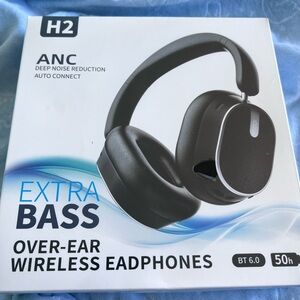 H2 ANC Extra Bass Over-Ear Wireless Headphones - Black